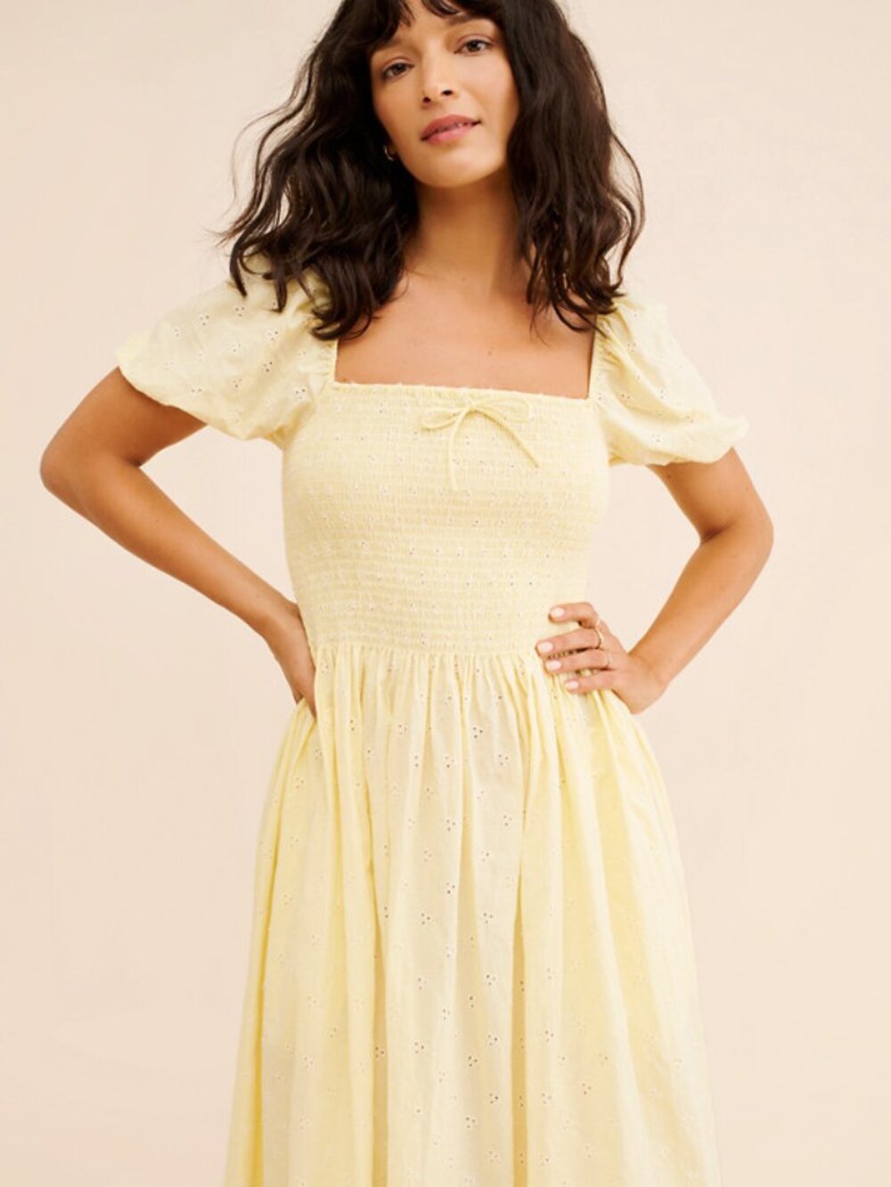 Anthropologie Solid & Striped Corinna Light Yellow Mini Dress Sleeveless Size XL